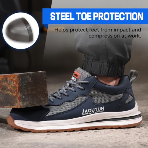 Image of LAoutun Steel Toe Shoes for Men Safety Work Sneakers Lightweight