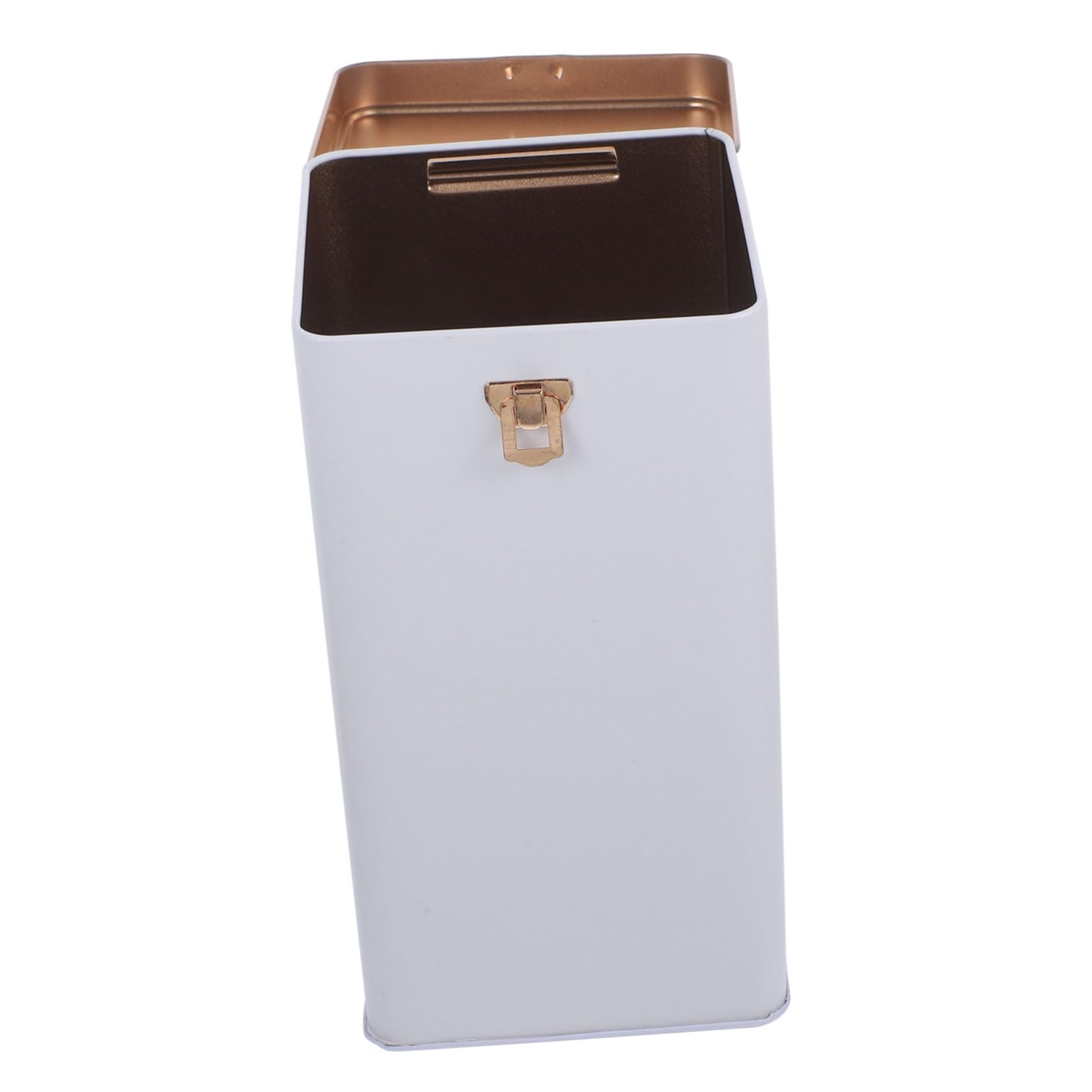 COLLBATH Lata para Guardar Bolsitas de Té Metálica Grande, Color Porcelana, Cierre Seguro Tapa, Tarro de Hojalata para Almacenamiento de Alimentos Secos en Cocina y Hogar