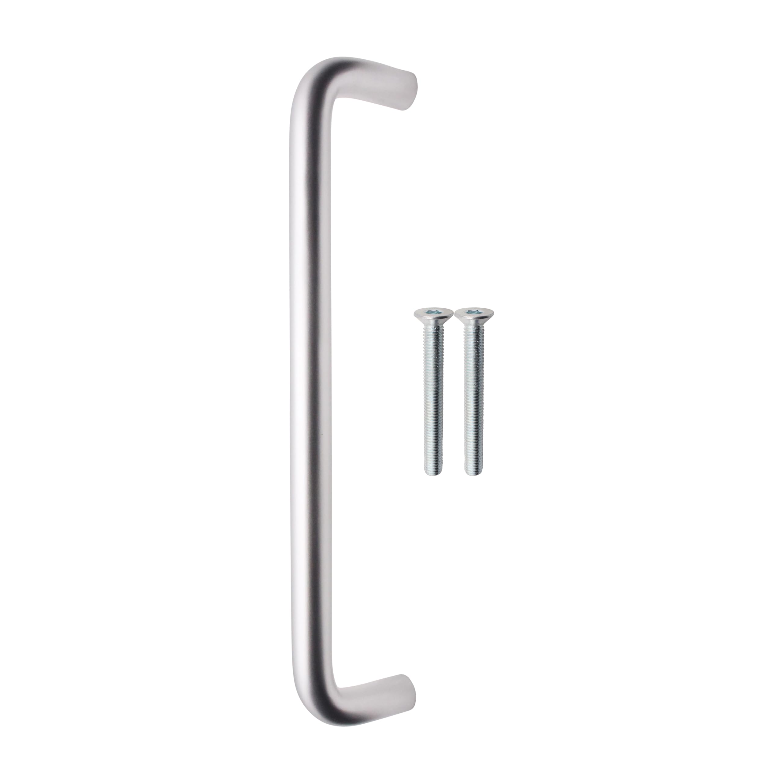 EAI Satin Door Pull Handle, 300 x 19mm Commerical Door Pull D Handle Satin Aluminium for Schools, Offices, Shops & More
