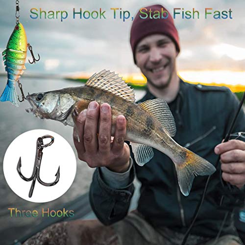 Fishing Lures, CDYKLCB Lifelike Fishing Lures Bass Lures Set Multi Jointed Swim Baits Slow Sinking Hard Lure Fishing Tackle Kits with a Tackle Box for Freshwater Saltwater