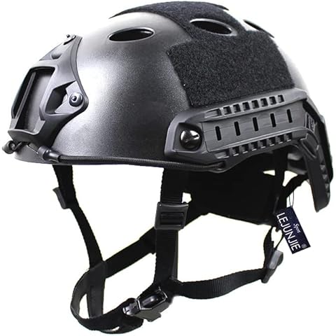 PJ Tactical Paintball Airsoft Helmet Fast Military Helmet with NVG Bracket and Side Guide Rail Cover