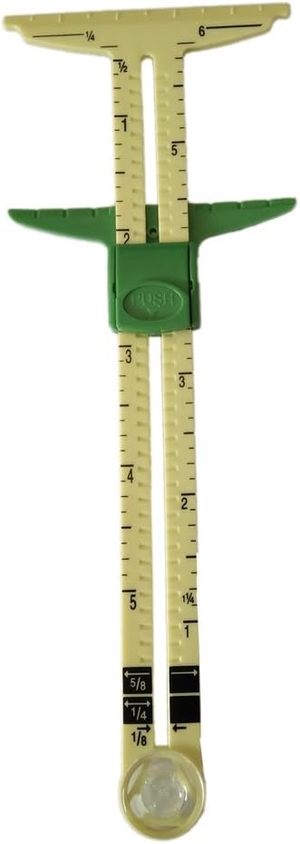 HONEYSEW 5-in-1 Sliding Gauge Measuring Sewing Tool with Free Seam Gauge Ruler