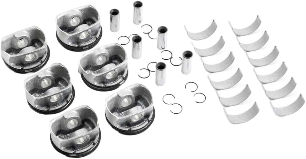 Pistons Rings Connecting Con Rod Bearings Set N52B30 Engine Overhaul Rebuild Kit Compatible With E87 E90 E92 E60 130i 330i 530i