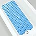 Produktbild GUJIN 100 x 40 cm Duschmattem, Antirutschmatte Badewanne mit Saugnapf, Kein Chemie-Geruch Oder Sicher PVC Badewannenmatte, Extra lang, Maschinenwaschbar(Blau)