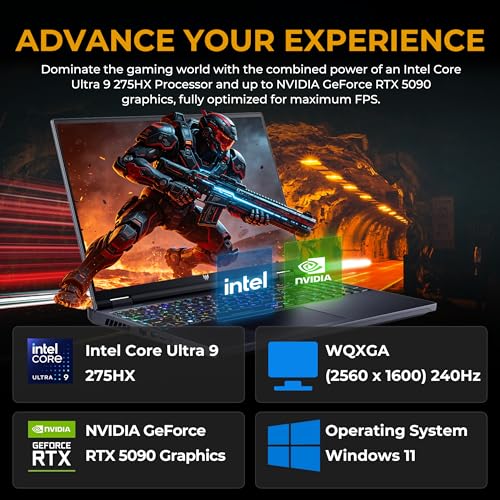 Image of Acer Predator 16 AI 16 inch WQXGA Gaming Laptop, Intel Core Ultra 9-275HX, Geforce RTX 5090, 32GB RAM, 3TB Storage(2TB SSD&1TB Docking Station Set), Per-Key RGB Keyboard, Wi-Fi 7, Win 11, Black