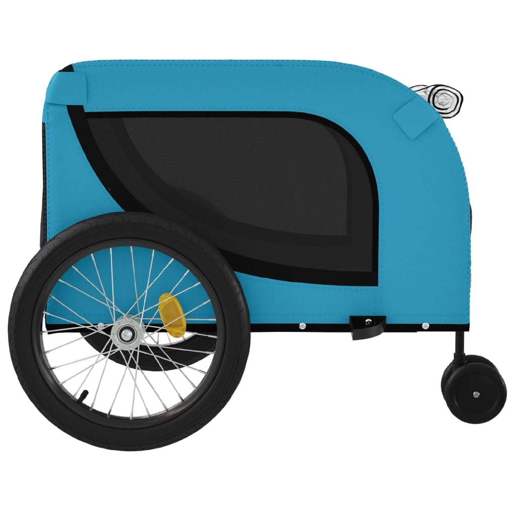 Hundebuggy Fahrradanhänger Blau Schwarz Oxford-Gewebe Eisen 45 kg Klappbar Gassi Gleiter Outdoor Tiertransport