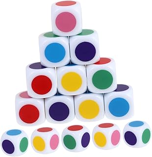 Tofficu 15 Pçs Dados Impressos Em Cores Dados Coloridos Dados Em Branco Dados De Letras Dados De Aprendizagem Interativos Dados De Ensino Em Acrílico Conjunto De Dados Em Branco Para