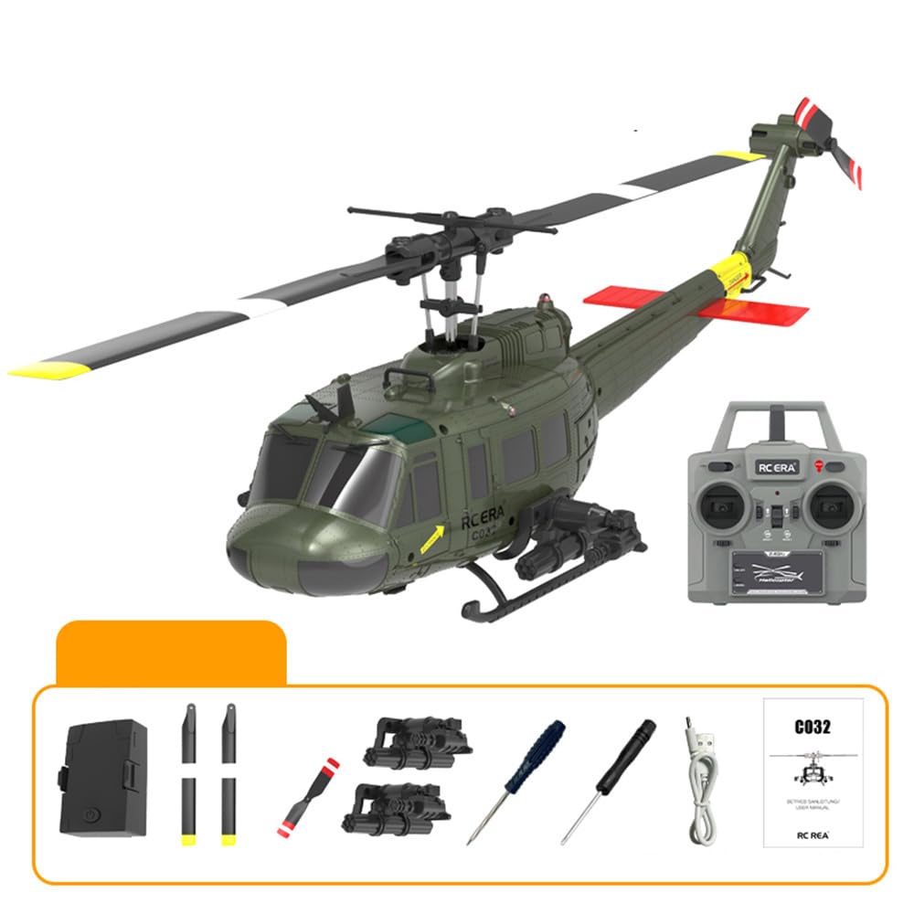 Torcster Hubschrauber Bell UH-1D Huey Brushless 6G 297mm RTF 2,4G Ferngesteuert 3D Anfänger Indoor Heli