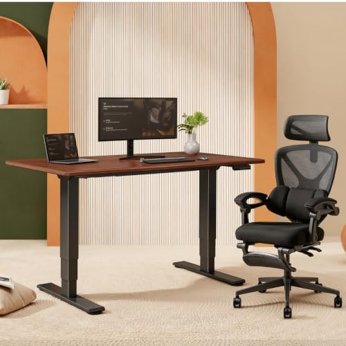 Image of FLEXISPOT E6 Solid Wood Dual Motor 3-Stage Electric Standing Desk, 63 x 30