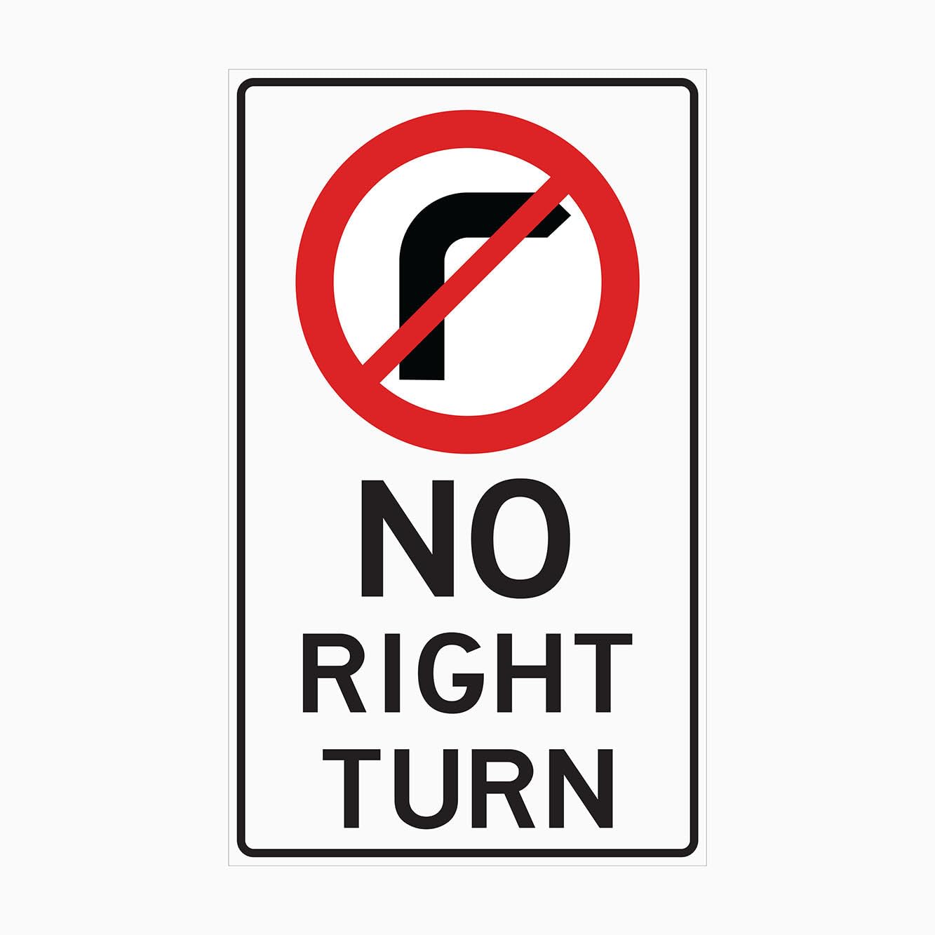 NO RIGHT TURN Sign Traffic Metal Tin Sign 8 x 12 inch for Industrial & Commercial Series
