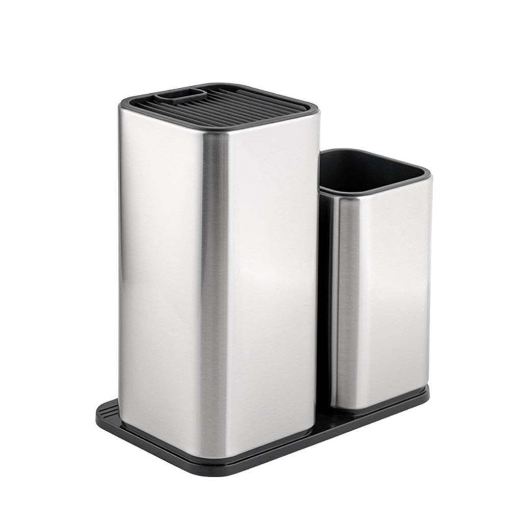 Nff Portacuchillas, Almacenaje De La Cocina De Acero Inoxidable Cuchillo Universal, Tenedor, Cuchillo Y Palillos Bastidor Integrado Fácil De Limpiar 11,2 × 11,2 × 23.6cm (Size : 22.5×10×23.6cm)