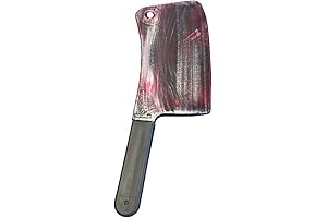Blood-Soaked Butcher Knife Prop for Ominous Halloween Displays