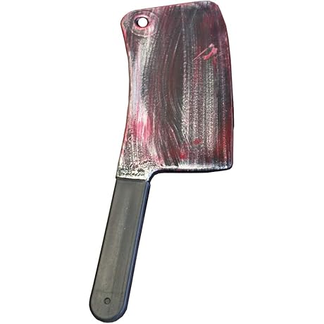 Blood-Soaked Butcher Knife Prop for Ominous Halloween Displays