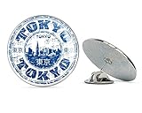 Tokyo Japan Round Metal 0.75' Lapel Pin Hat Shirt Pin Tie Tack Pinback