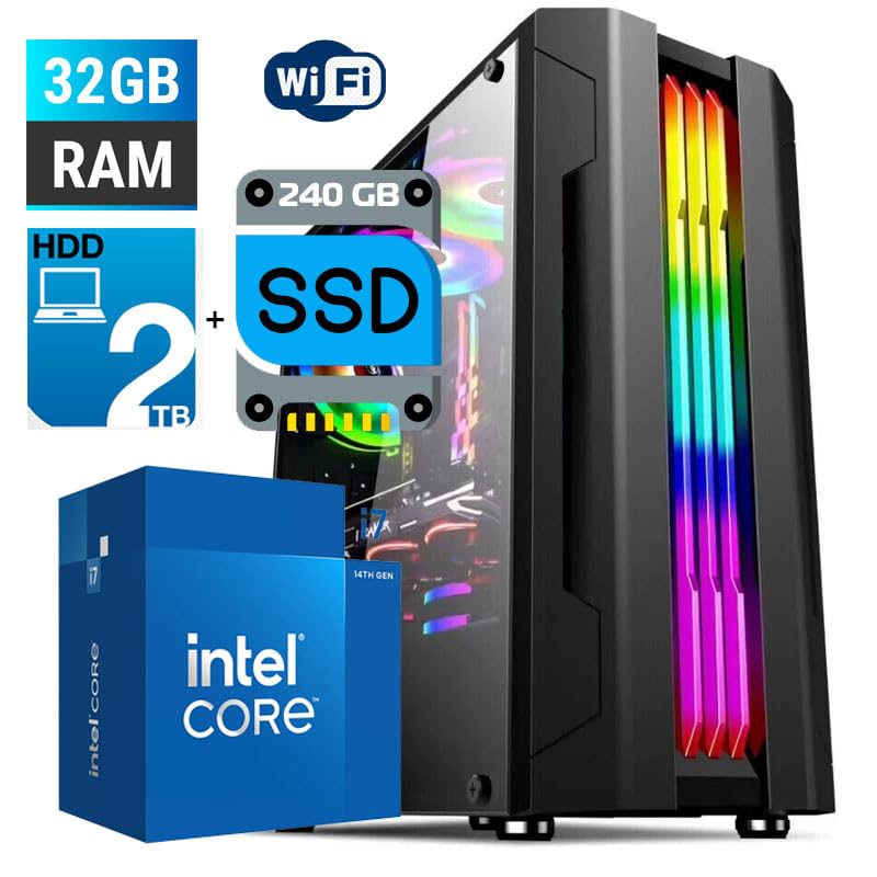14th Gen Intel Core i7 Desktop PC Gaming PC Gaming Tower |32 GB