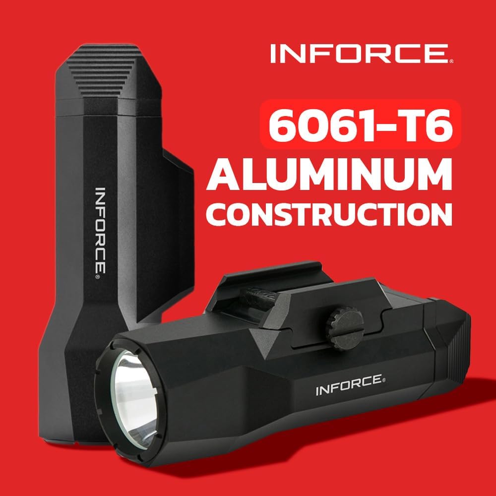 Inforce WILD2 Pistol Mounted Light 1,000 Lumens White Light, Black Body