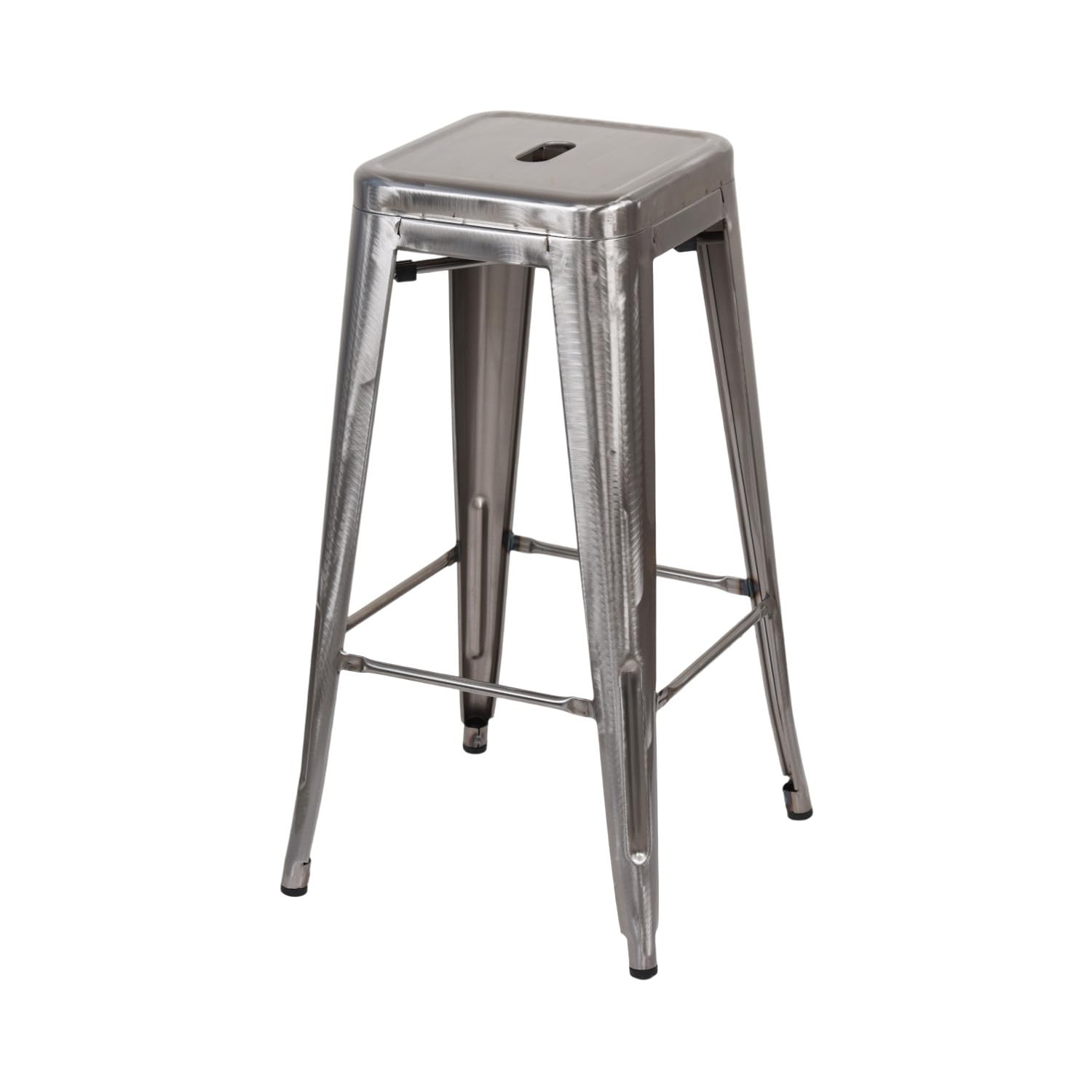 THINIA HOME Pack 2 Taburetes Medios Industriales Apilables de Acero 43x43x76cm