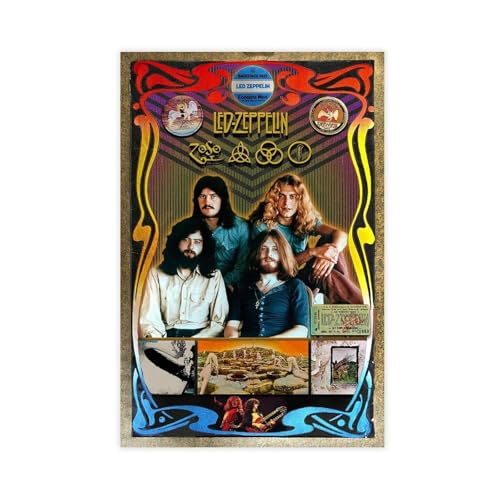 ZAQMKOL Poster LED Zeppelin (6) sur toile - Décoration pour chambre à coucher, bureau, chambre - Cadeau - 20 x 30 cm