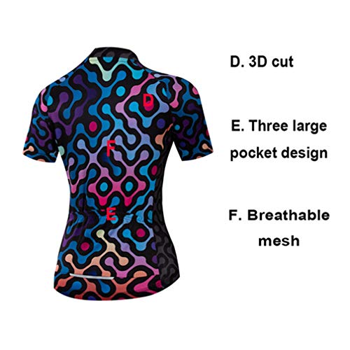 Cycling Jersey Women Short Sleeve Racing Sports MTB Bike Shirts Bicycle Clothing - Thumbnail 4