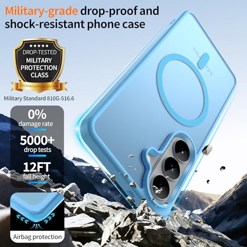 Coque Samsung S26 MagSafe bleue mate et antichoc par Gritup