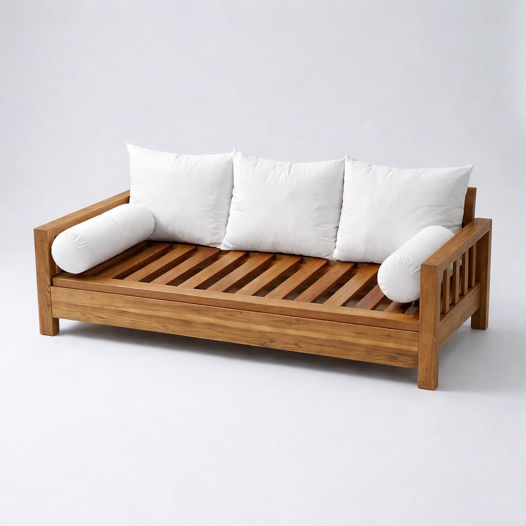 Prolinemax Style 3 Full Size Pillow & Bolster Cushion Polyester Fiberfill Inserts for Outdoor Indoor Daybed Porch Swing Bed | Insert ONLY |