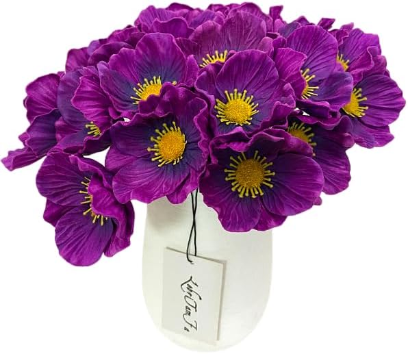 Artificial Poppies - Real Touch PU Flowers for Party Decor