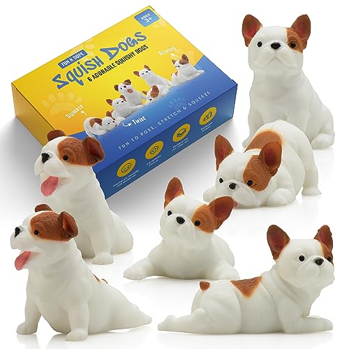 Dog Squishy Toys for Kids Set of 6 - Small Squishies for Kids, Cute Fidget Toys Stress Balls for Adults, Gifts for Dog Lovers, Stress Relief Toys Dog Toys for Kids, Sensory Toys for Autistic Children