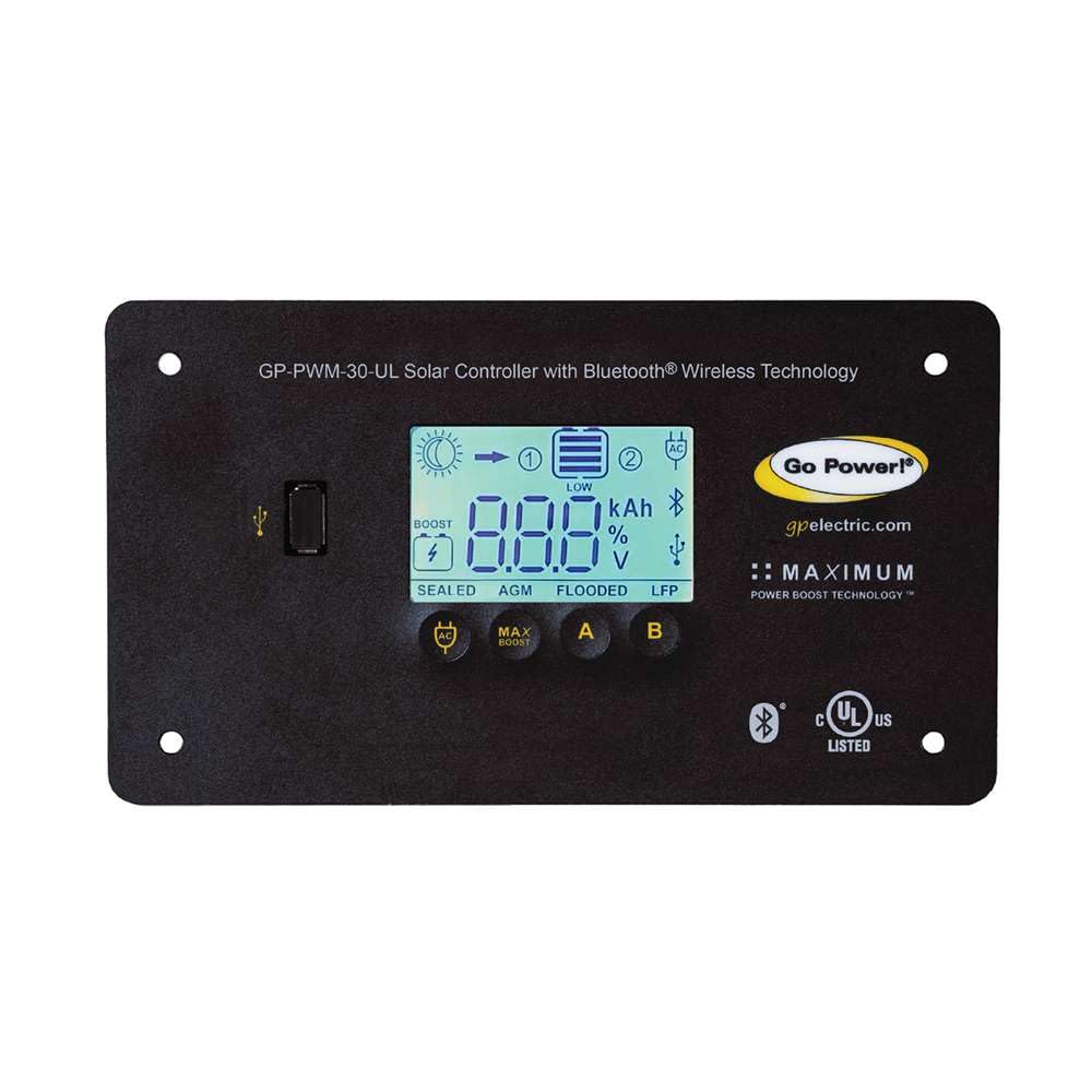 Go PowerGP-PWM-30-UL BlueTooth 30 Amp Solar Regulator