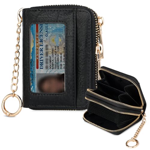 Image of Montana West Credit Card Holder Small Double Zipper Keychain Wallet