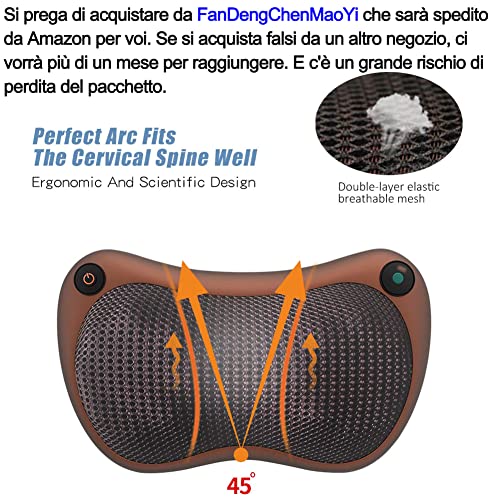 Cuscino Massaggiante Shiatsu Cervicale, 3 Velocità...