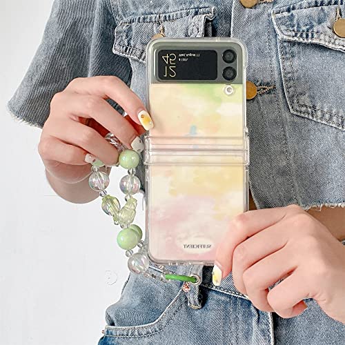 Coque Z Flip 4 transparente avec perles colorées idée cadeau tendance