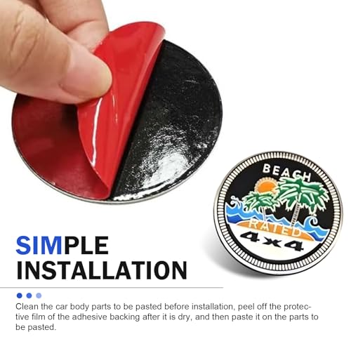 Image of Cocos Badge Rated Car Emblem, 3D Round Emblem Decals, 4 x 4 Car Badge Decals Stickers, Automotive Exterior Accessories, Compatible with Jeep Wrangler Vehicles Trucks SUV