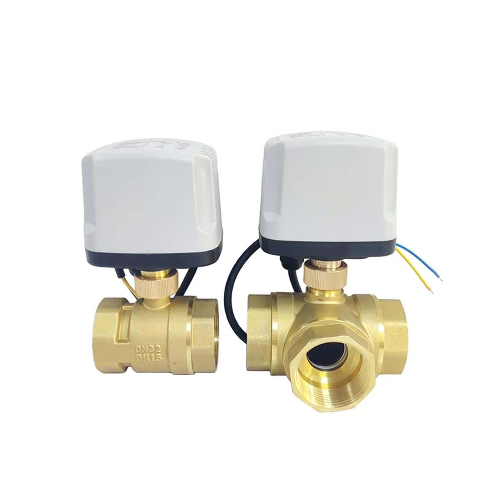 Waterproof Motorized Ball Valve 2 Wire Brass Power-Off Reset 8 N·m Big Torque 24V DC Can Replace Electric Solenoid(2 WAY-24VDC-OPEN,1.25 Inch)