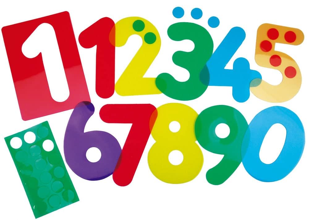 Henbea Stencils Plantillas Traslúcidas Accesorios Mesa de Luz Montessori Stencils FORMAS GEOMETRICAs NUMEROs y LETRAs para Pintar Dibujar Niños Infantiles (12 Formas 10 Numeros y 28 Letras)