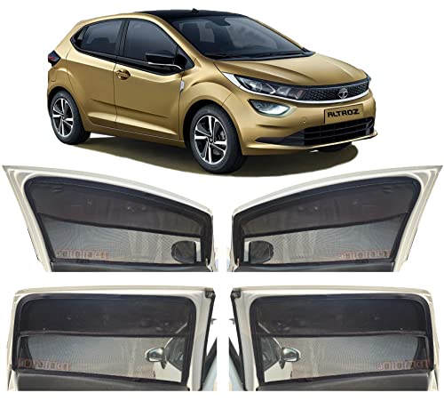 Image of Autofact Side Window Magnetic Sunshades Compatible with Tata Altroz (2020 to 2023), Special Z Black mesh to Block Sun Glare and UV Rays