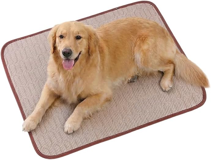 Dog Cooling Mat, Extra Large Self-Cooling Pad for Large & Small Dogs, 39”x59” Waterproof Washable Pet Bed, Ideal for Summer Keep Pets Cool (Brown, X-Large)