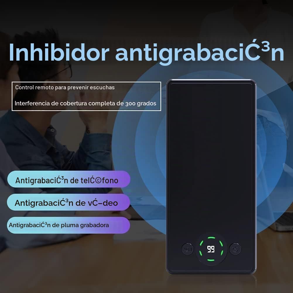 Fuente De Alimentación Móvil Antigrabación Bloqueador De Grabación De Audio Señal De Inhibidor con Control Remoto Alcance De 50 M Evita La Grabación Interceptor De Inhibidor