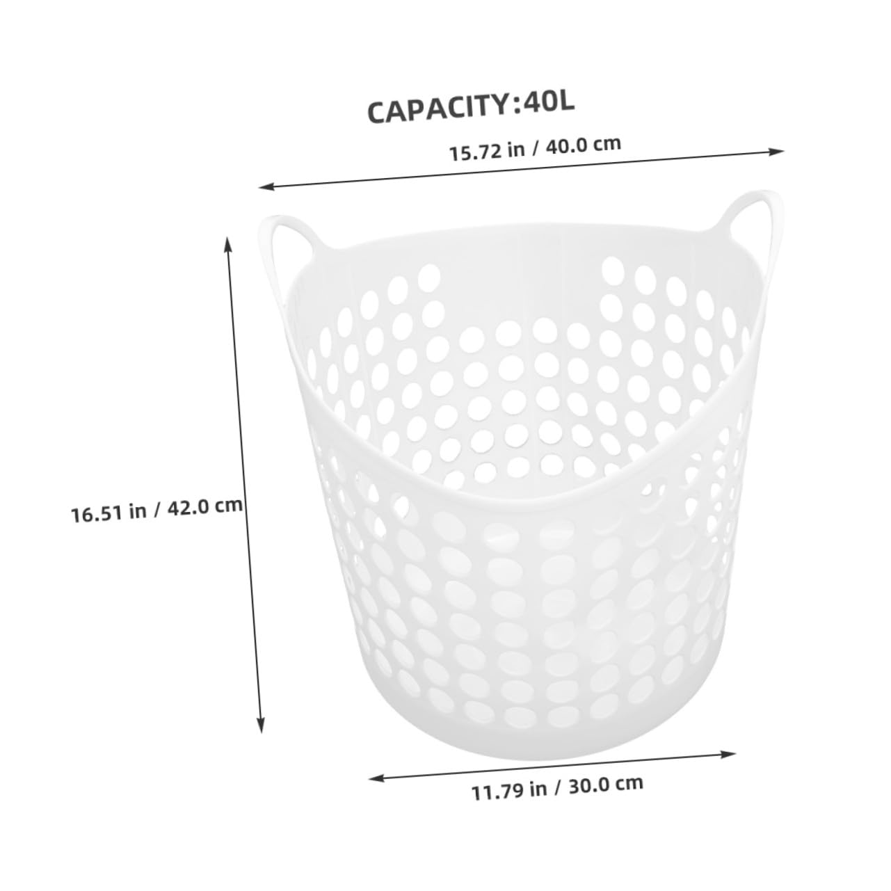 Cesto Portabiancheria Portatile 40l in Plastica Riutilizzabile Design Traforato Per Bagno e Camera, Capiente e Leggero Per La Raccolta Indumenti Sporchi
