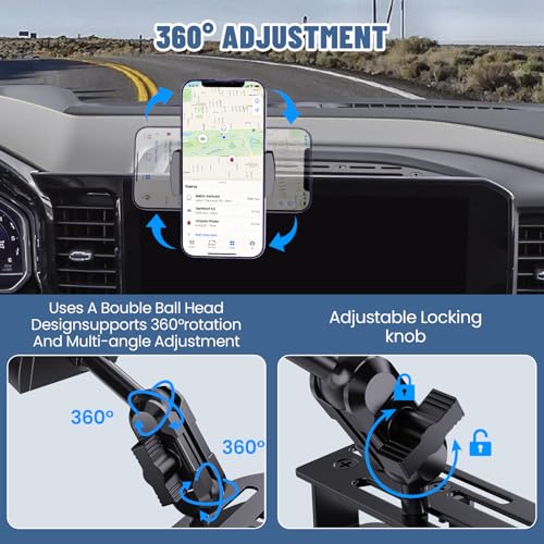 Image of Surfcabin Metal Dash Phone Mount 2022+ Silverado & Sierra 13.4-Inch Screen | Adjustable Multi-Device Phone Holder, No Extra Drilling Required, With 2022 2023 2024 2025 2026, Stable & Anti-Shake