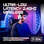 OXS Storm G2 Wireless Gaming Headset, 7.1 Virtual Surround Sound, 3 EQ Modes, 2.4GHz Low Latency, 50mm Driver, 40H Playtime, RGB Light,Bluetooth 5.3, Compatible with PC, Console, Mobile, White