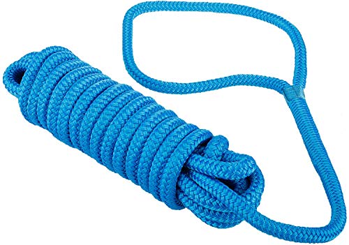 Image of Amarine Made 1 /2 Inch 20 FT Double Braid Nylon Dockline,Mooring Rope Double Braided Dock Line