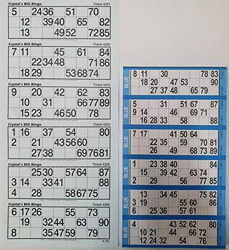 BLUE EXTRA LARGE BINGO FLYERS EXTRA LARGE BINGO TICKETS FOR VISUALLY IMPAIRED (6000 TICKETS)