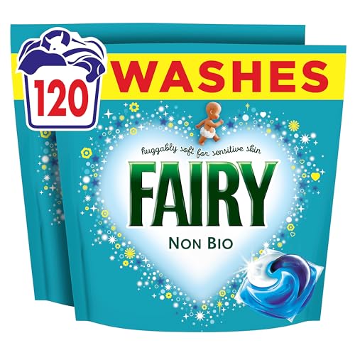 Fairy Non Bio All-in-1 PODS Laundry Detergent Washing Liquid Tablets/Capsules 120 Washes (60x2) For Sensitive Skin