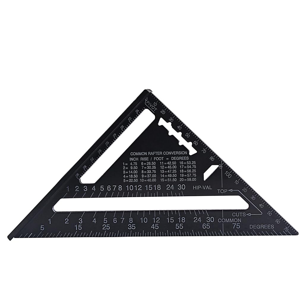 RuiJOTWAT Aluminum Alloy Speed Square Protractor Miter Framing Tri-square Line Scriber Saw Guide Measurement Meter Square Carpenter Ruler - Image 4