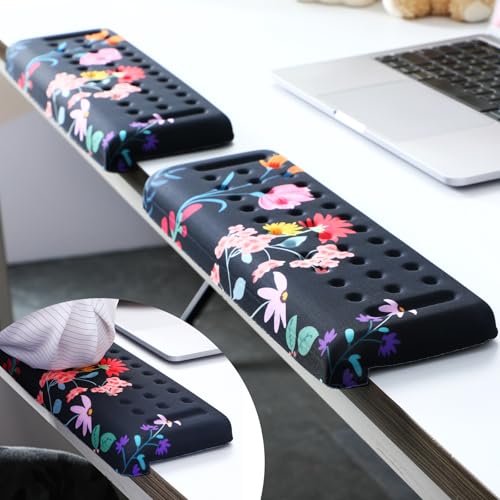 Relaxweex 2 Pcs L-Shaped Desk Wrist Rest Elbow Pad Set Desk Edge Rest Cushion Non-Slip Memory Foam Arm Padding Wrist & Forearm & Elbow Comfort Support for Table or Table Edge