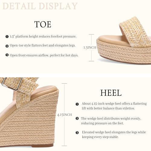 Image of VICKI.VICKI Women's Platform Sandals Wedge Ankle Strap Open Toe Sandals