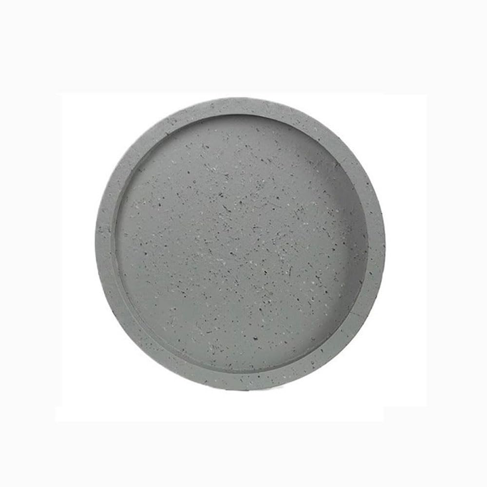 Prettiee plant dish saucer Flower Pot Drainage Tray Imitation Marble Saucer, Indoor Outdoor Round Planter Drip Trays (Gris XXXX_Large)