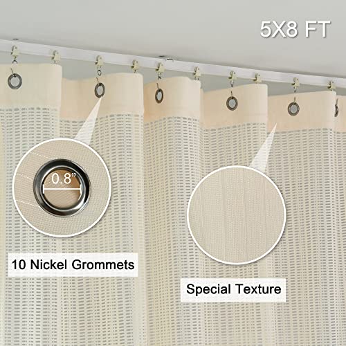 Hospital Privacy Curtain,Flame Retardant Cubicle Curtain - Medical Curtain Room Divider With Grommet For Living Room Clinic Hospital School And Lab (5Ft Wide X 8Ft Long,1 Panel) #TOP5