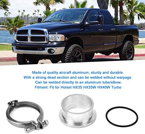 Turbo Compressor Flange Clamp,Turbo Compressor V Band Flange Turbo Compressor Fittings Accessory Compatible for Holset HX35 HX35W HX40W Turbo