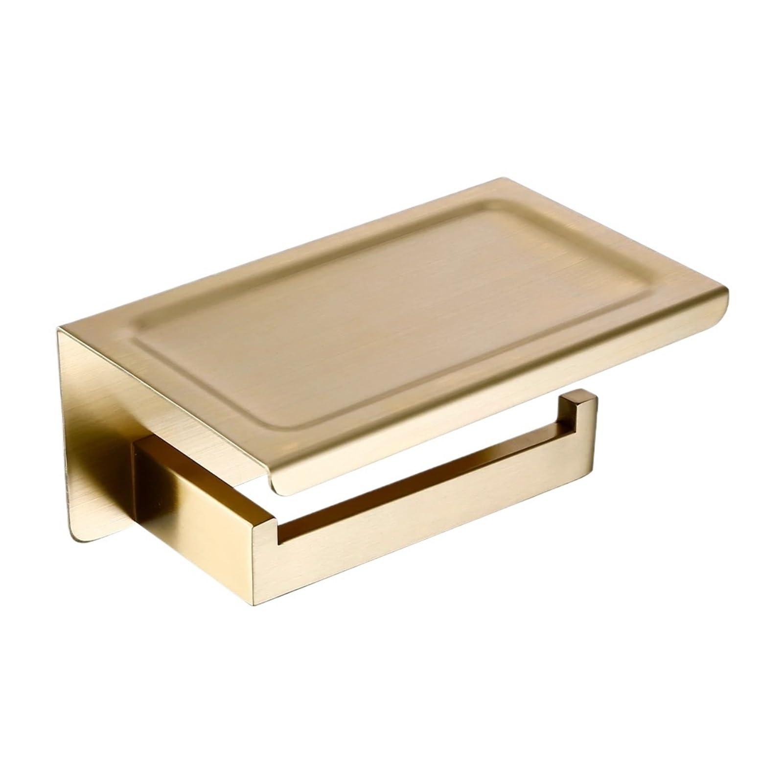 Bathroom Hardware Brushed Gold Bathroom Accessories Toilet Brush Holder Toilet Paper Holder Towel Bar Rail Rack Hanger Hook Soap Dish Fashionable(Shelf Paper Holder) (Shelf Paper Holder)
